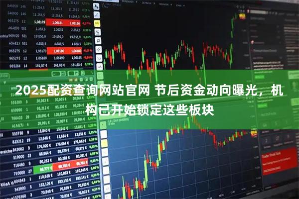 2025配资查询网站官网 节后资金动向曝光，机构已开始锁定这些板块